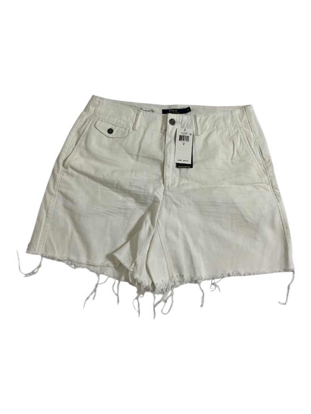 Polo Ralph Lauren White Distressed Denim Shorts Women’s 0/8 NWT $98 MSRP